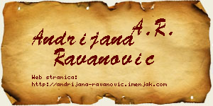 Andrijana Ravanović vizit kartica
